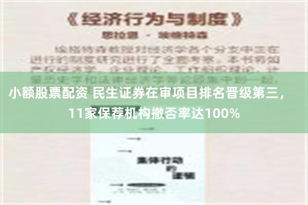 小额股票配资 民生证券在审项目排名晋级第三，  11家保荐机构撤否率达100%