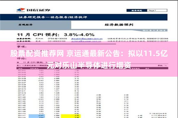 股票配资推荐网 京运通最新公告：拟以11.5亿元对乐山半导体进行增资